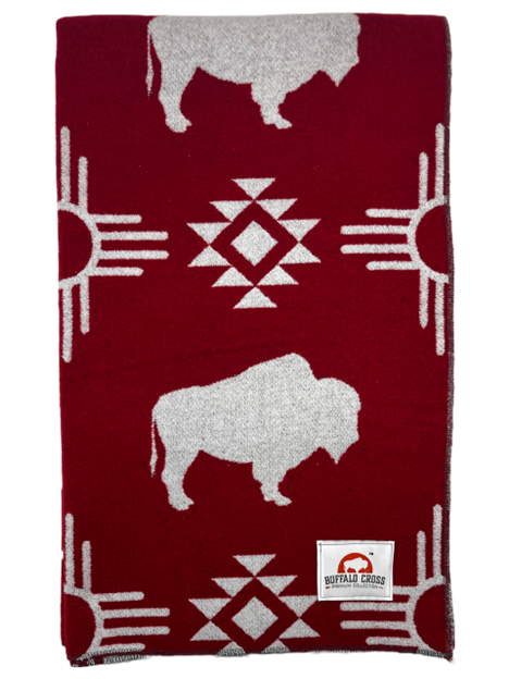 Buffalo Cross Throw Blankets