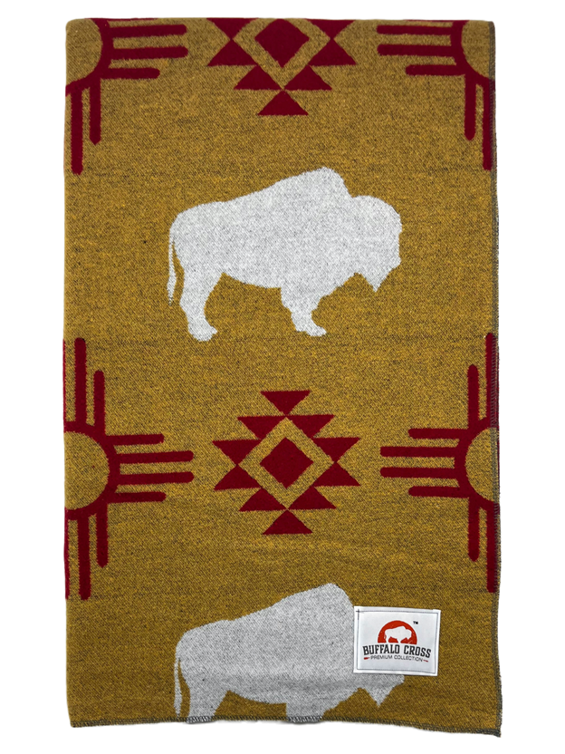 Buffalo Cross Throw Blankets